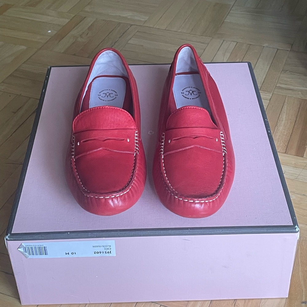 Johnston & Murphy Red Leather Flats/ Slip-on Loafers [W size 9]